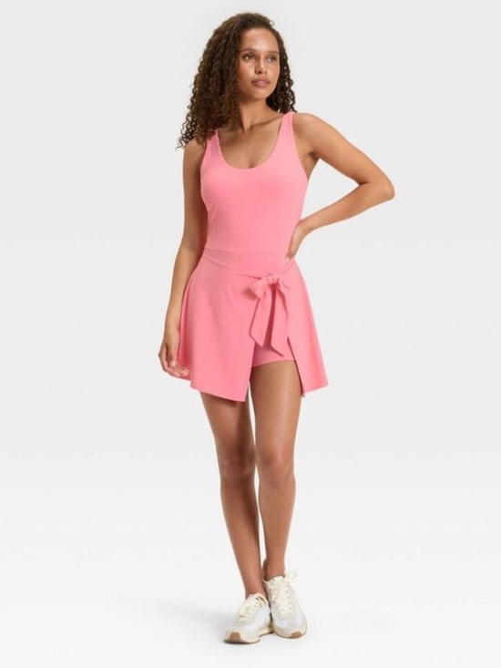 JoyLab Tops - JoyLab Pink Tie-Waist Athletic Skort Dress Tank XL NWT